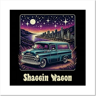 Vintage Chevy shaggin wagon Posters and Art